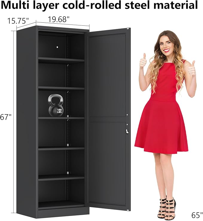 Tall Narrow Slim Metal Storage Cabinet - Image 2