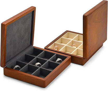 Oirlv Solid Wood Ring Jewelry Box Organizer Earrings Jewelry Drawer Organizer - Image 3