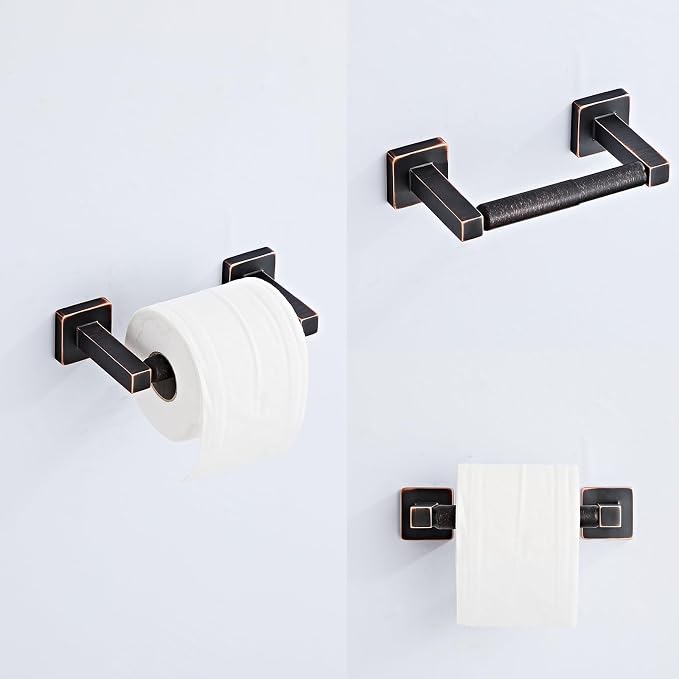 Bathroom Hardware Set 4 Pieces, Oil Rubbed Bronze Bathroom Accessories Set - Image 3