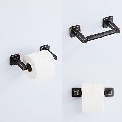 Bathroom Hardware Set 4 Pieces, Oil Rubbed Bronze Towel Bar Set Stainless Steel - Image 4