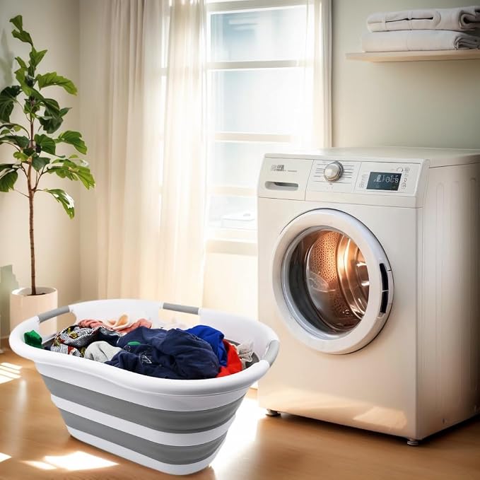 SAMMART 40L Collapsible Plastic Laundry Washing Tub - Image 2