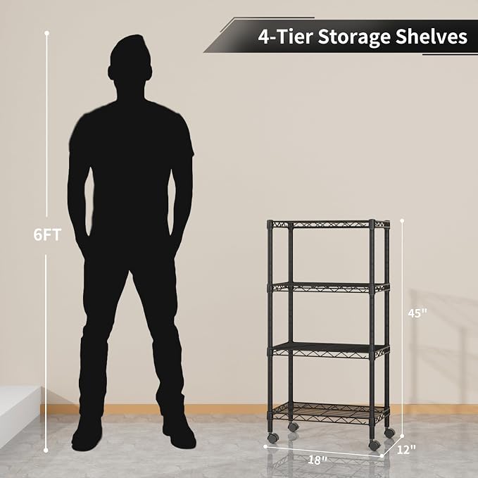 Golpart Small Shelves Storage Wire Metal Adjustable Shelf Unit - Image 3