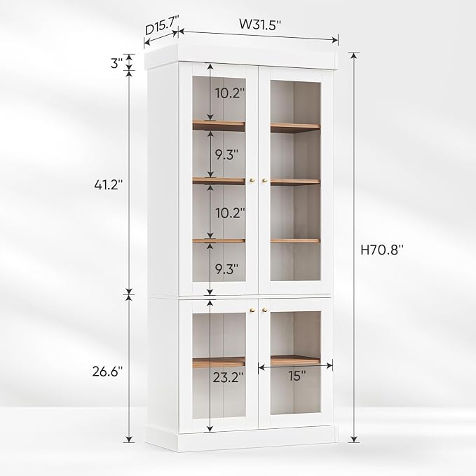 ivaniti 70.8" Tall Farmhouse Bookshelf - Image 4