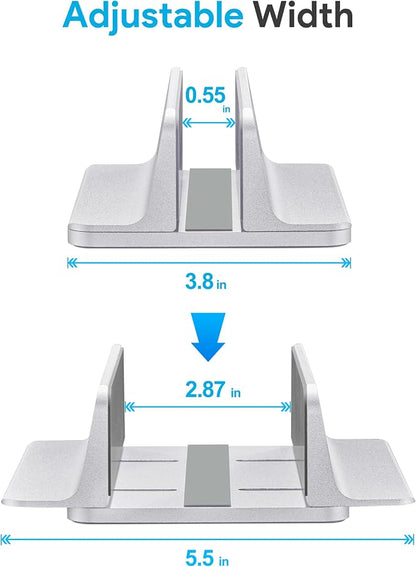 JARLINK Vertical Laptop Stand, Adjustable Aluminum Desktop Holder, Space-saving - Image 2