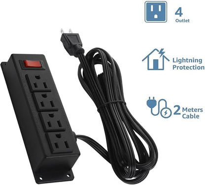 Wall Mount Power Outlet Strip, 4 Outlet Mountable Power Strip - Image 2