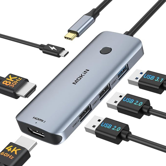 Docking Station USB C to Dual HDMI Adapter, MOKiN USB C Hub Dual HDMI Monitors by MOKiN
