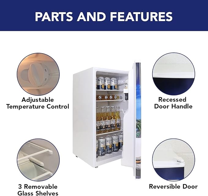 Corona Compact Fridge with Bottle Opener, 90 L/ 95 Quart 3.2 Cubic Foot - Image 5