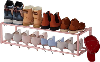 Expandable Wall Mounted Shoe Rack, Heavy Duty Metal Shoe Holder by HomeOrganizerandStorage