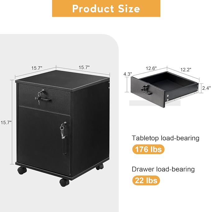TUKAILAi Mobile File Cabinet - Image 3