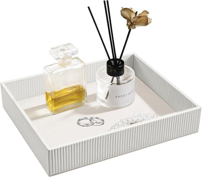 SITHON Valet Tray Desk Organizer, PU Leather Catchall Bedside Vanity Tray by SITHON