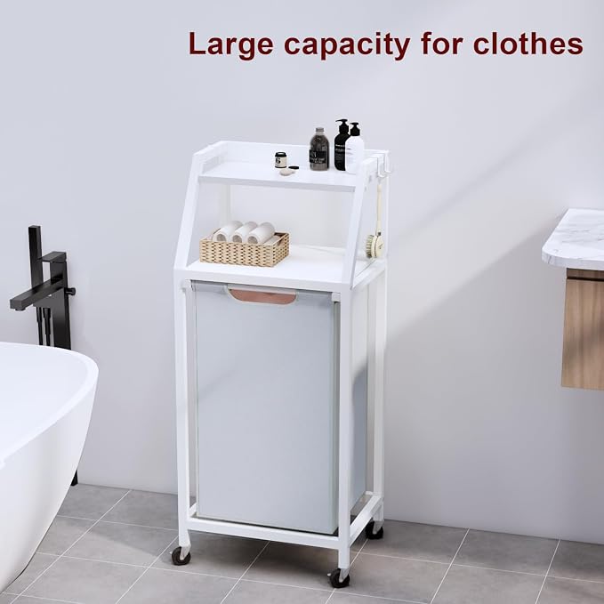 Laundry Hamper, Laundry Sorter, Rolling Laundry Basket - Image 8