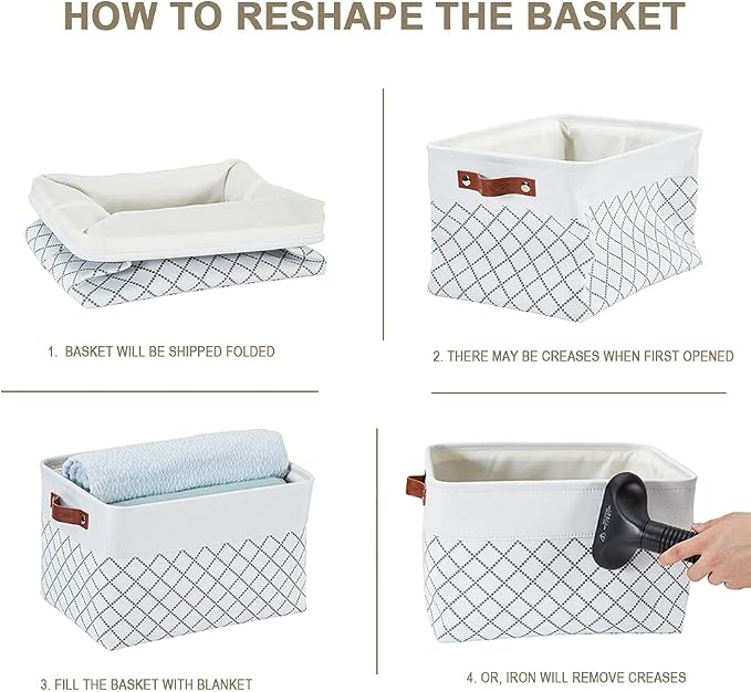 DECOMOMO White Storage Bins Fabric Storage Baskets - Image 5