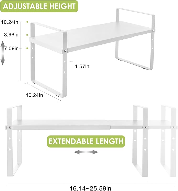 Across-Star Expandable Cabinet Shelf Organizer Rack, Stackable Kitchen Counter - Image 5