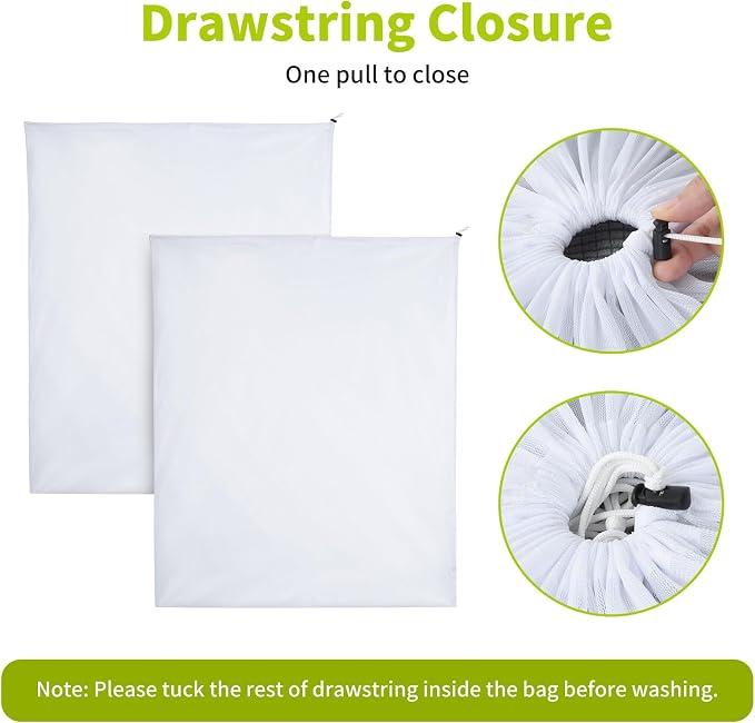 OTraki Ex-Large Mesh Laundry Bag 36x43 Inch Drawstring Laundry Wash Bags 2 Pack - Image 3