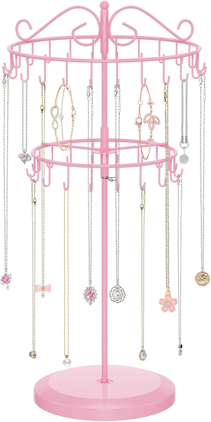 iDavosic.ly 2 Tier Rotating Necklace Holder Organizer by iDavosicly