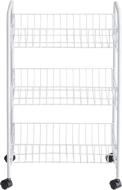 Rubbermaid 3-Tier Shelving Wheeled Organizer, Wire Adjustable Metal Storage Cart - Image 7