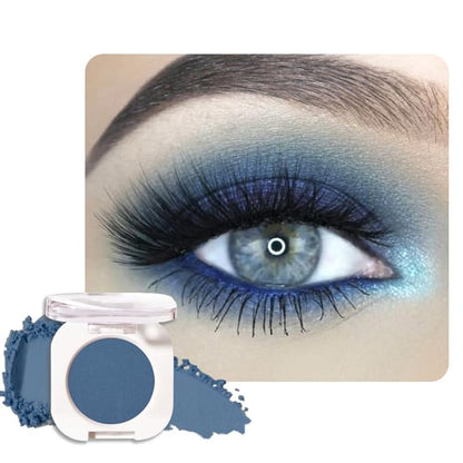 Dark Blue Single Matte Eyeshadow Makeup, Neutral Powde Eye Shadow by HHLTOH