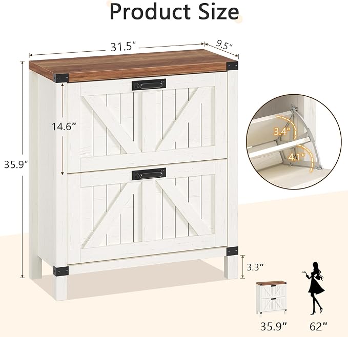 Fluted Shoe Cabinet Storage - Image 2