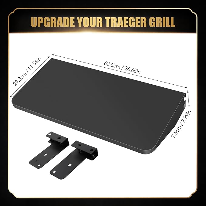 QuliMetal for Traeger Grills BAC362 Folding Front Shelf– Steel Grill Accessory - Image 2