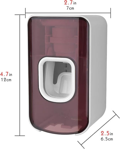 2 Slot Toothbrush Holder and Toothpaste Dispenser Wall Mounted, Automatic - Image 2