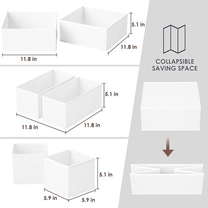 Criusia 6 Pack Clothes Drawer Organizer, Fabric Foldable Closet Dresser Drawer - Image 3