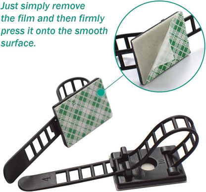 200 Pieces Cable Management Desk Wire Organizer Cable Ties Zip Ties Adhesive - Image 5