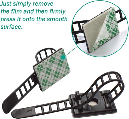 25 Pieces Desk Wire Organizer Cable Ties Zip Ties Adhesive Cord Clips Cable - Image 5