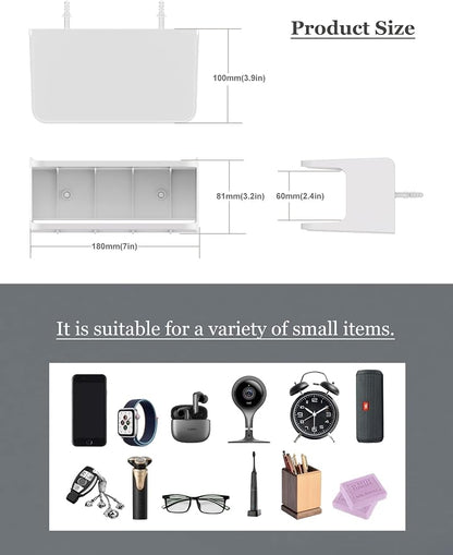 2-Shelf Bedside Shelf Organizer, Modern/Contemporary Style, Wall Mount - Image 3