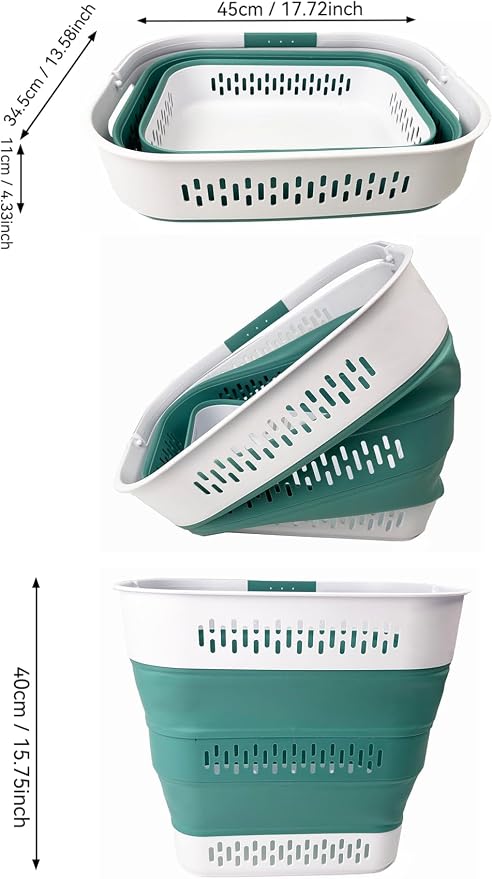 SAMMART 40L Collapsible Plastic Laundry Basket - Image 2