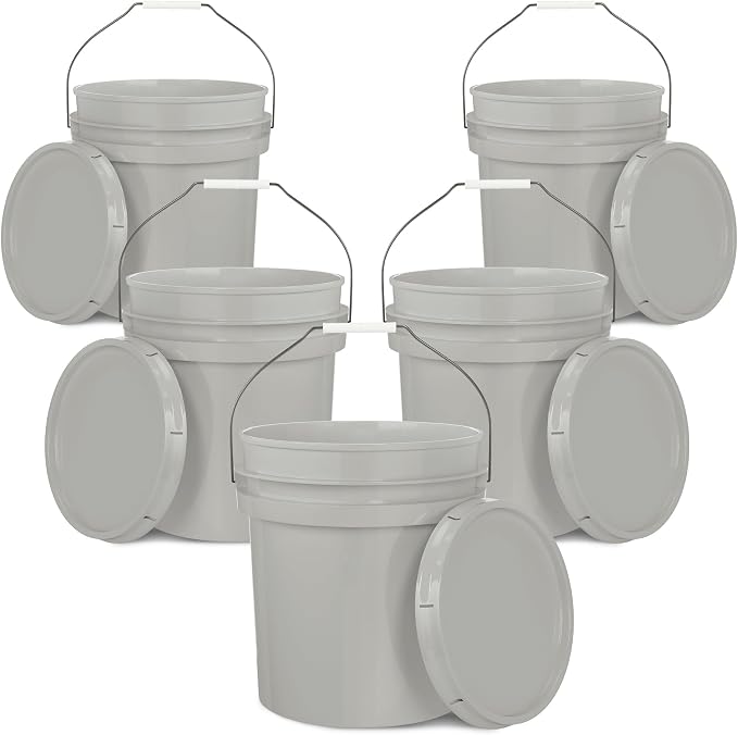 EconoHome 5-Gallon Grey Bucket Pail Container by EconoHome