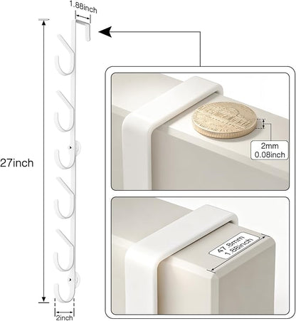 LUCYCAZ Over The Door Hooks, Purse Storage Organizer, Fits Doors 1 3/4" White | - Image 2