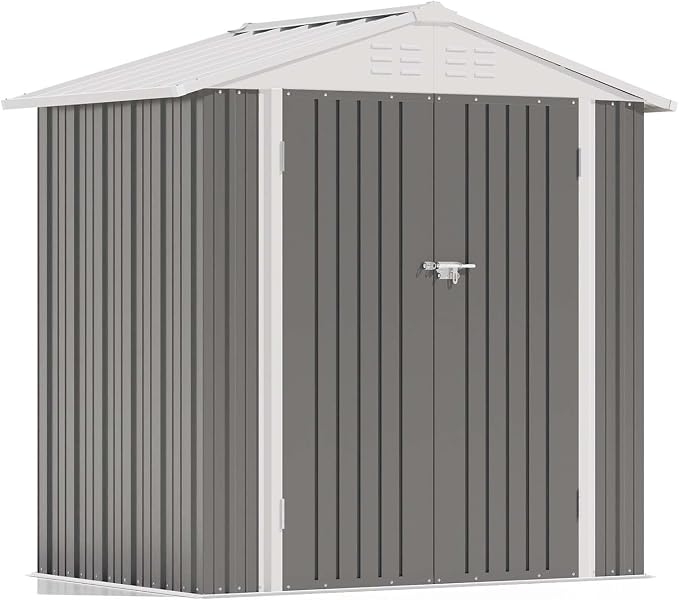 Patiowell 6x4 FT Storage Shed, Outdoor Metal Sheds by Patiowell