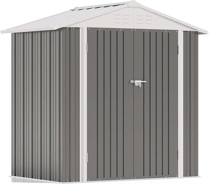 Patiowell 6x4 FT Storage Shed, Outdoor Metal Sheds by Patiowell