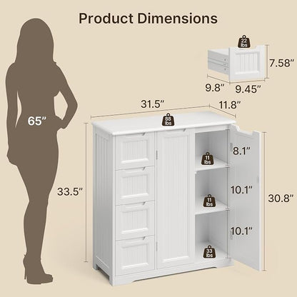 Gizoon Storage Cabinet, Adjustable Shelf, Modern Floor Cabinet - Image 3
