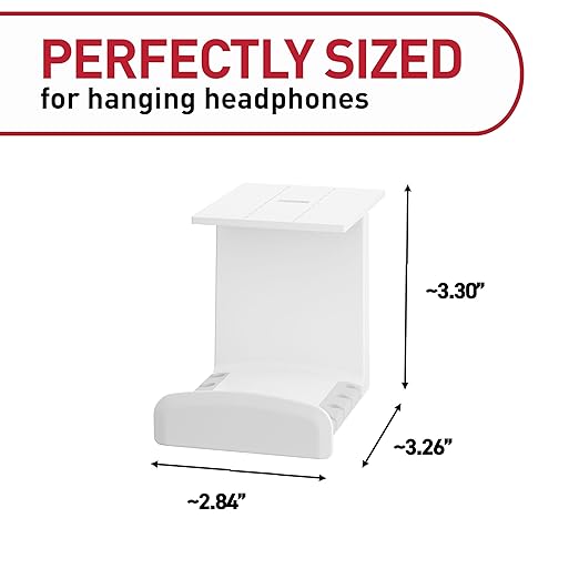 Command Headphone Hanger, 1 Holder and 4 Strips, Holds a 2.7" Wide Band - Image 2