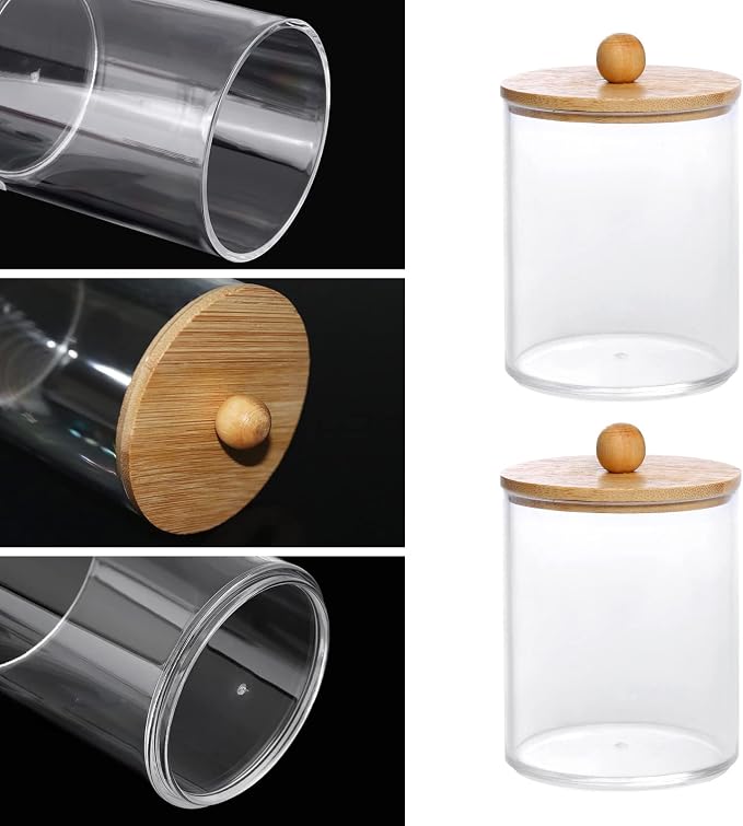 Tbestmax 10-Ounce Qtip Holder Bathroom Jars Canisters - Image 3