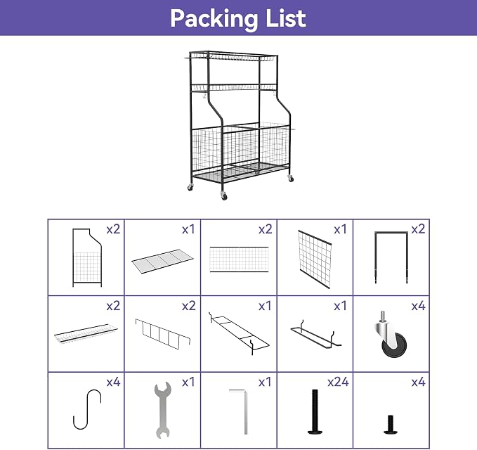 WALMANN Garage Ball and Sports Equipment Organizer, Ball Storage Rack - Image 8