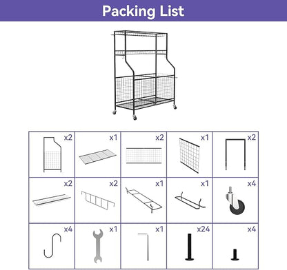 WALMANN Garage Ball and Sports Equipment Organizer, Ball Storage Rack - Image 8