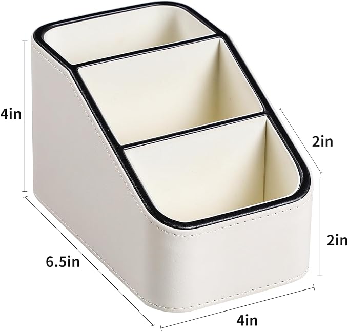 PU Leather Remote Control Holder, Small Desk Organizer Office Supply Bedside - Image 7
