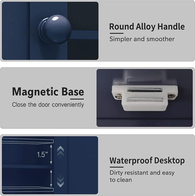 TaoHFE Blue Bathroom Over The Toilet Storage Cabinet | Wall Medicine Cabinet - Image 9
