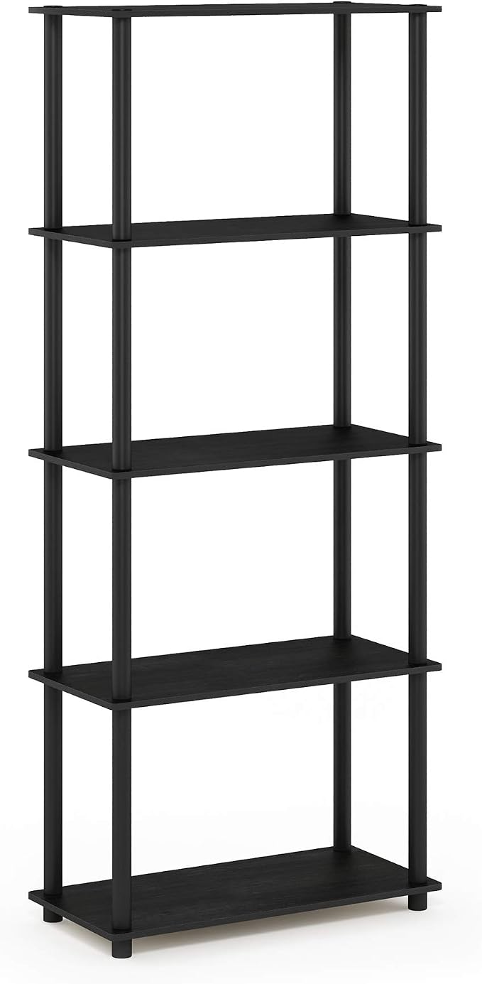 Furinno TURN-N-TUBE Storage Shelves, 5-Tier Book Shelf, Corner Shelf, Toolless - Image 5