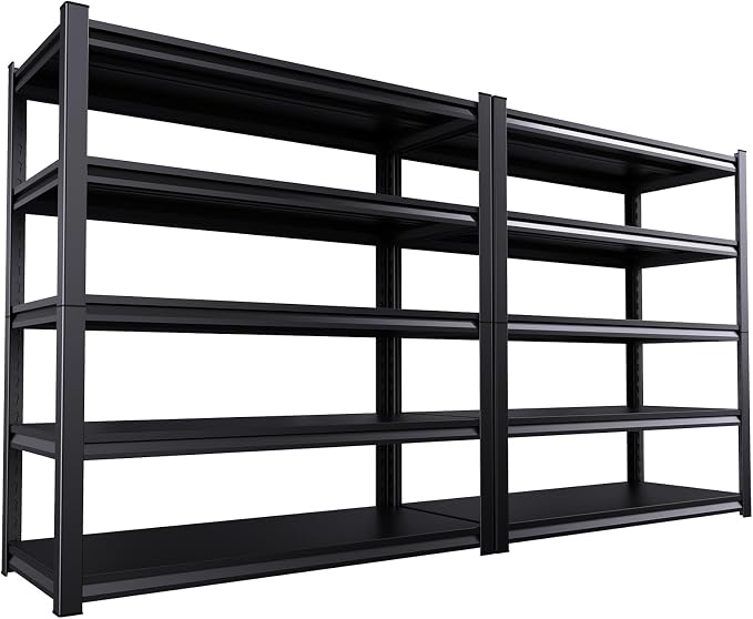 2 Pack Garage Shelving Heavy Duty Storage Shelves 3000LBS Adjustable Garage by AOJUFEO