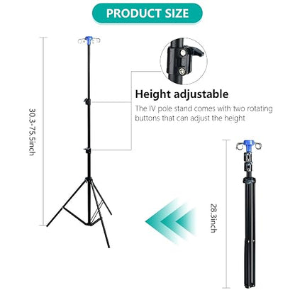 Lefeke IV Pole Portable for Traveling, Adjustable IV Stand - Image 2