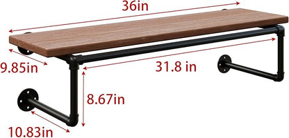 Clothes Rack 36in, Wall Mounted Garment Racks - Image 8