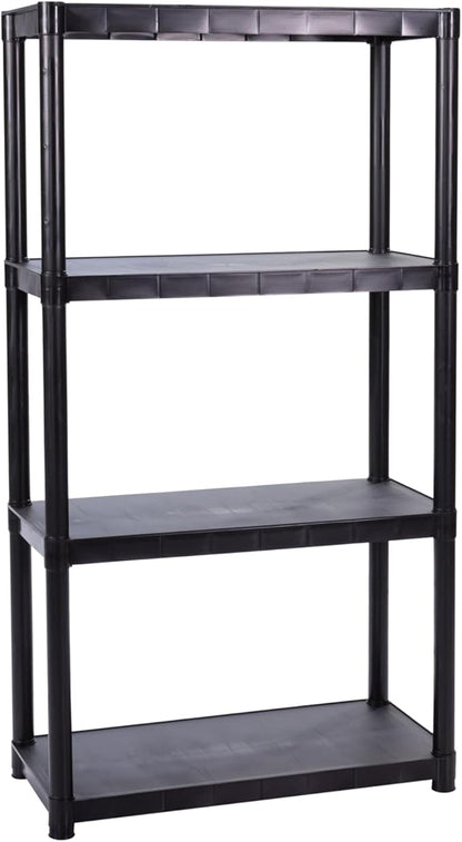 4-Shelf Plastic Storage Shelving Unit, Freestanding Organizer Utility Rack by FactoryDirectPartners