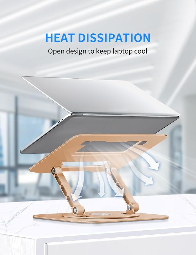 Adjustable Laptop Stand with 360 Rotating Base, Computer Stand - Image 5
