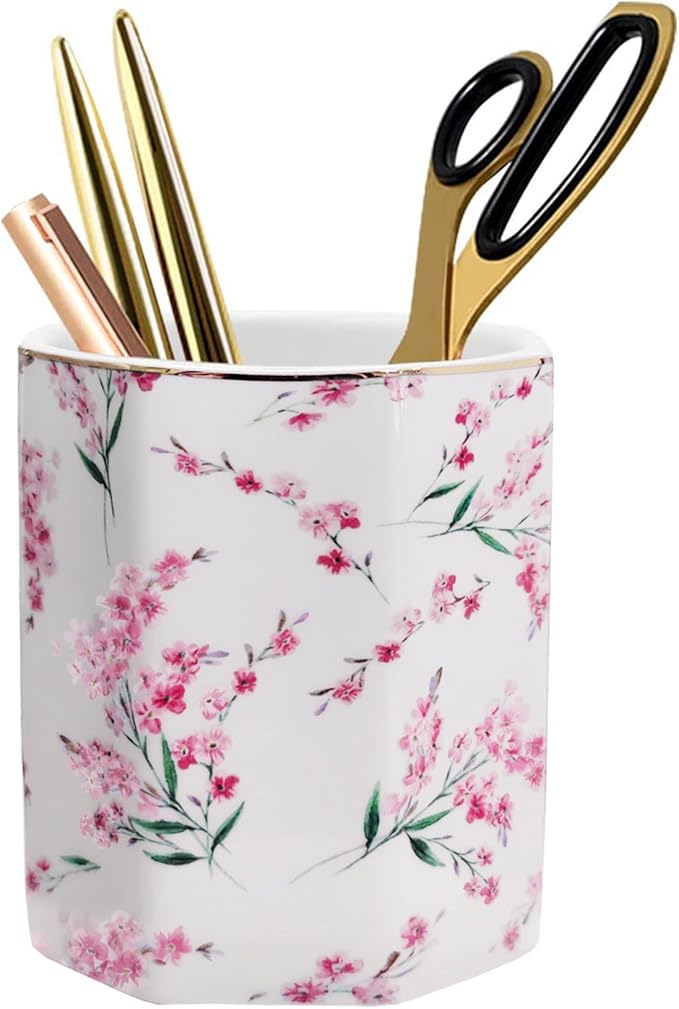 Pen Holder Stand for Desk Floral Pattern Pencil Cup for Girls Kids Durable - Image 3