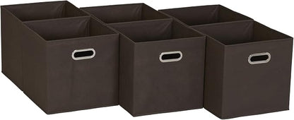 Household Essentials Foldable Fabric Storage Cubes 6-Pack – 11x11x11 Stackable by HouseholdEssentials