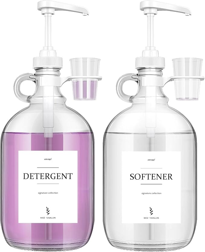 2 Pcs Glass Liquid Laundry Detergent Dispenser by onsogi