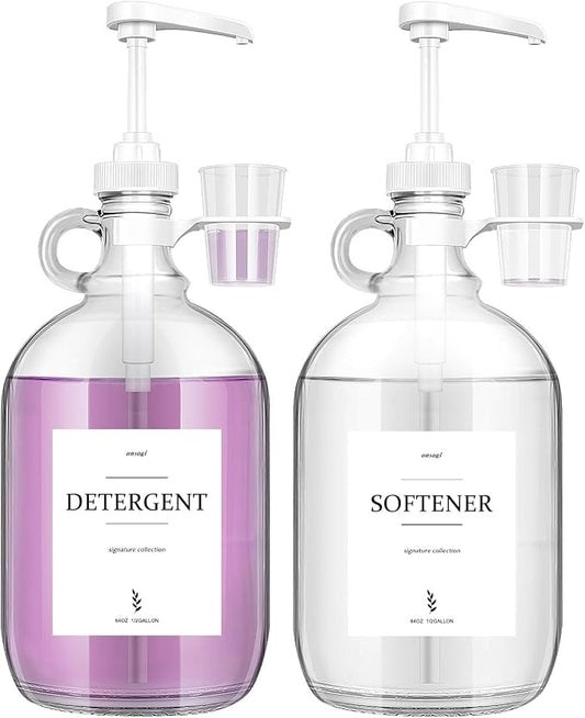 2 Pcs Glass Liquid Laundry Detergent Dispenser by onsogi
